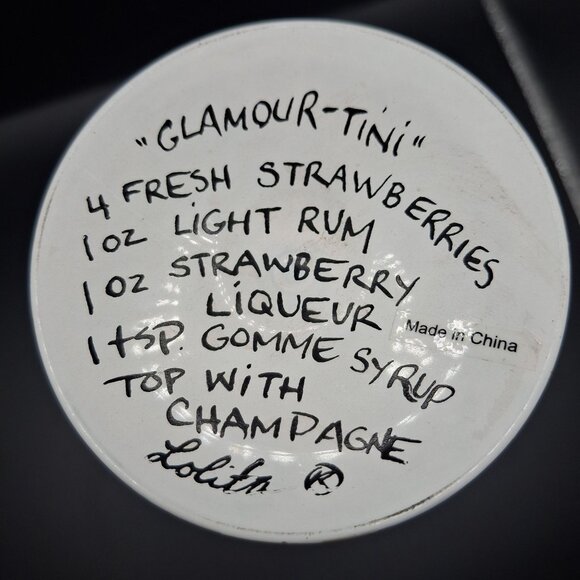 Hand-Painted Lolita "Glamour-Tini" Martini Glass With Fashion-Themed Design - Picture 6 of 6